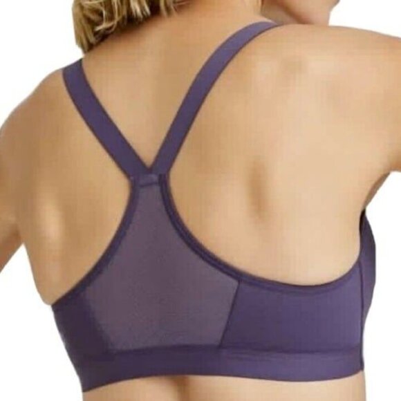 All in Motion Womens Sports Bra High Support Zip Front Racerback Purple Size 34C - Picture 2 of 10
